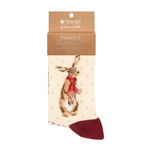Wrendale Winter Hare Christmas Bamboo Socks