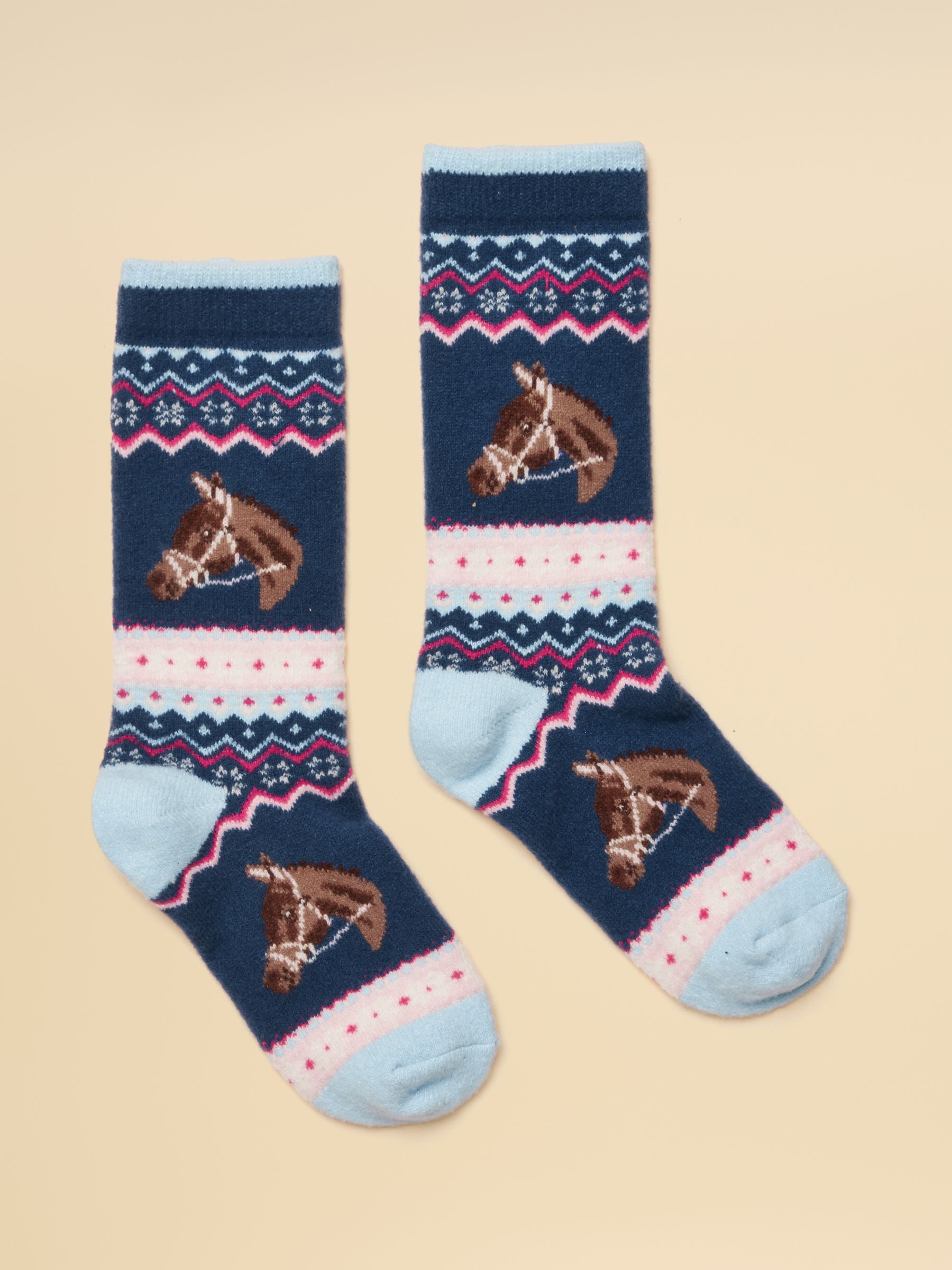 Joules Kids' Fair Isle Thermal Cosy Socks in a soft plush knit design
