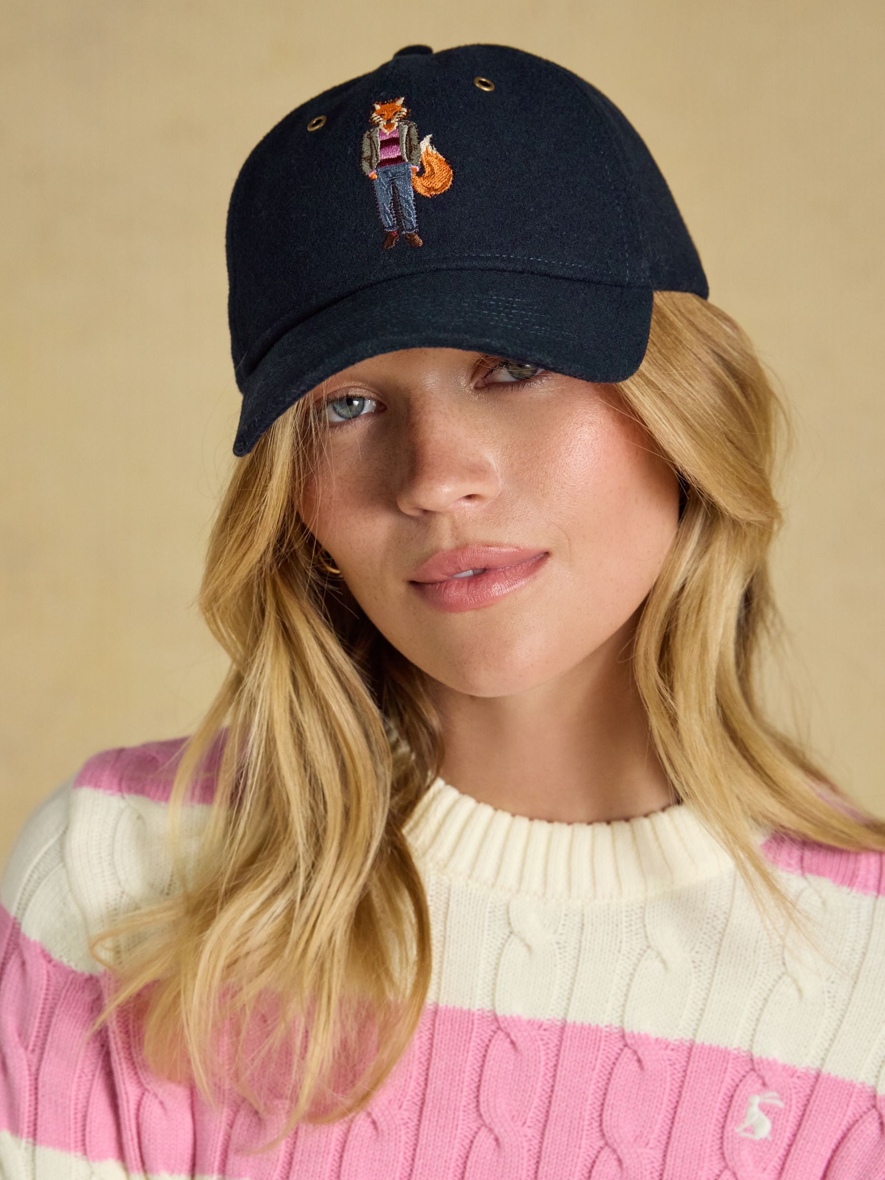 Joules Campbell Faux Suede Baseball Cap with curved peak and adjustable strap back.