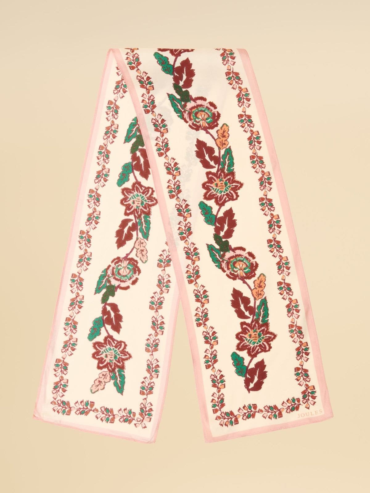 Joules Highgrove Skinny Printed Silk Scarf