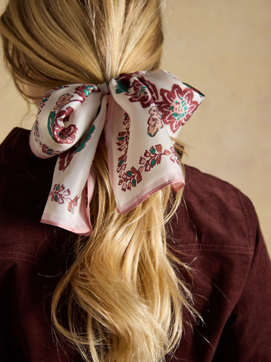Joules Highgrove Skinny Printed Silk Scarf
