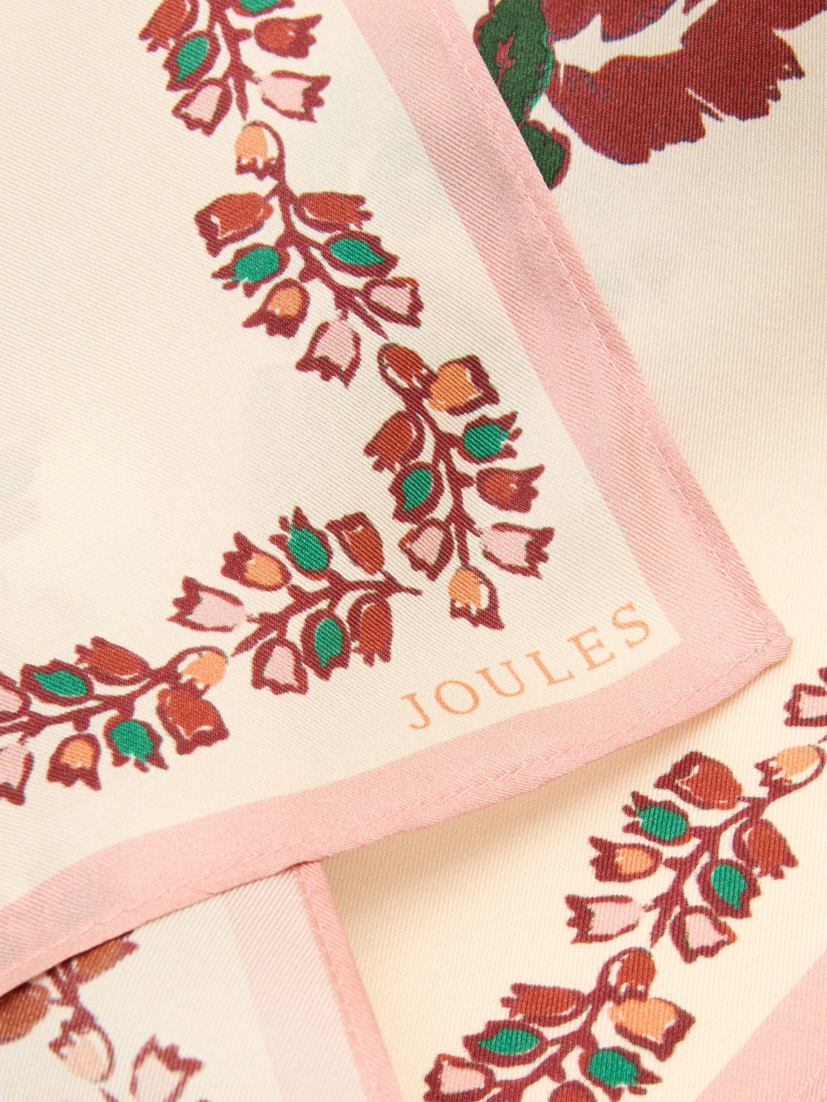 Joules Highgrove Skinny Printed Silk Scarf