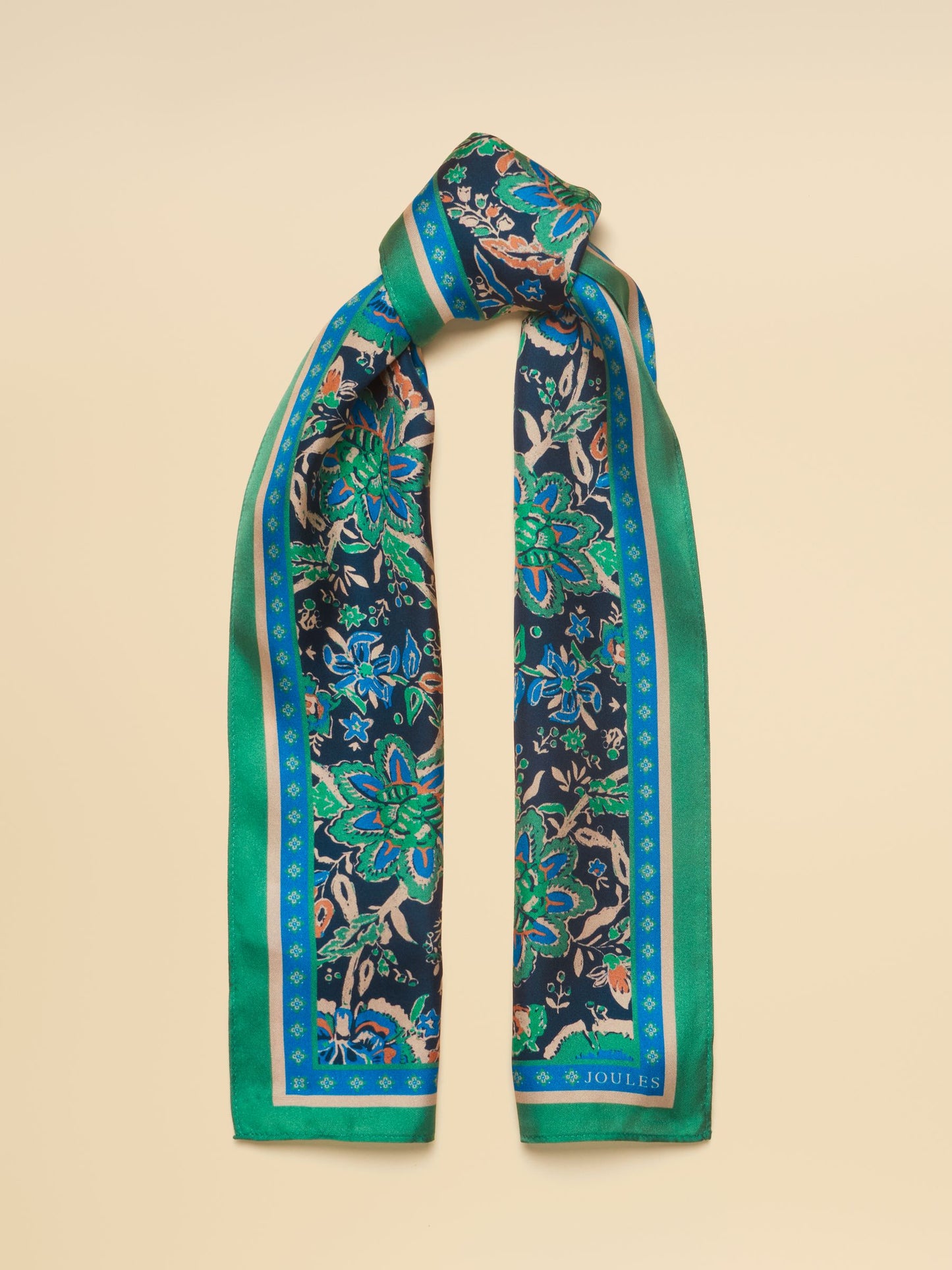 Joules Highgrove Skinny Printed Silk Scarf
