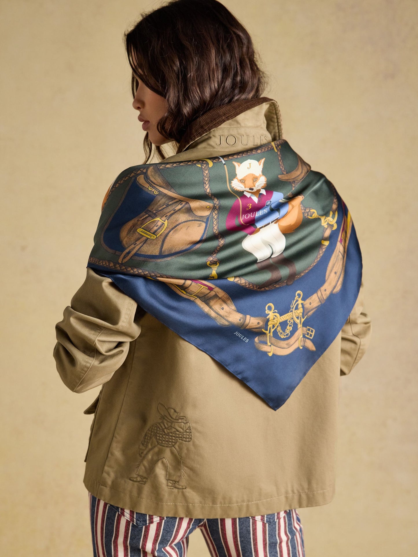 Joules Bloomfield Square Silk Scarf