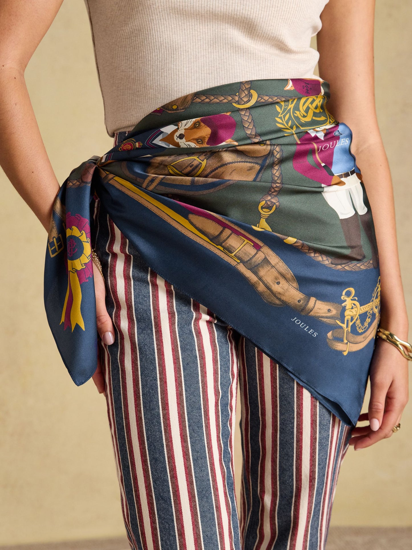 Joules Bloomfield Square Silk Scarf