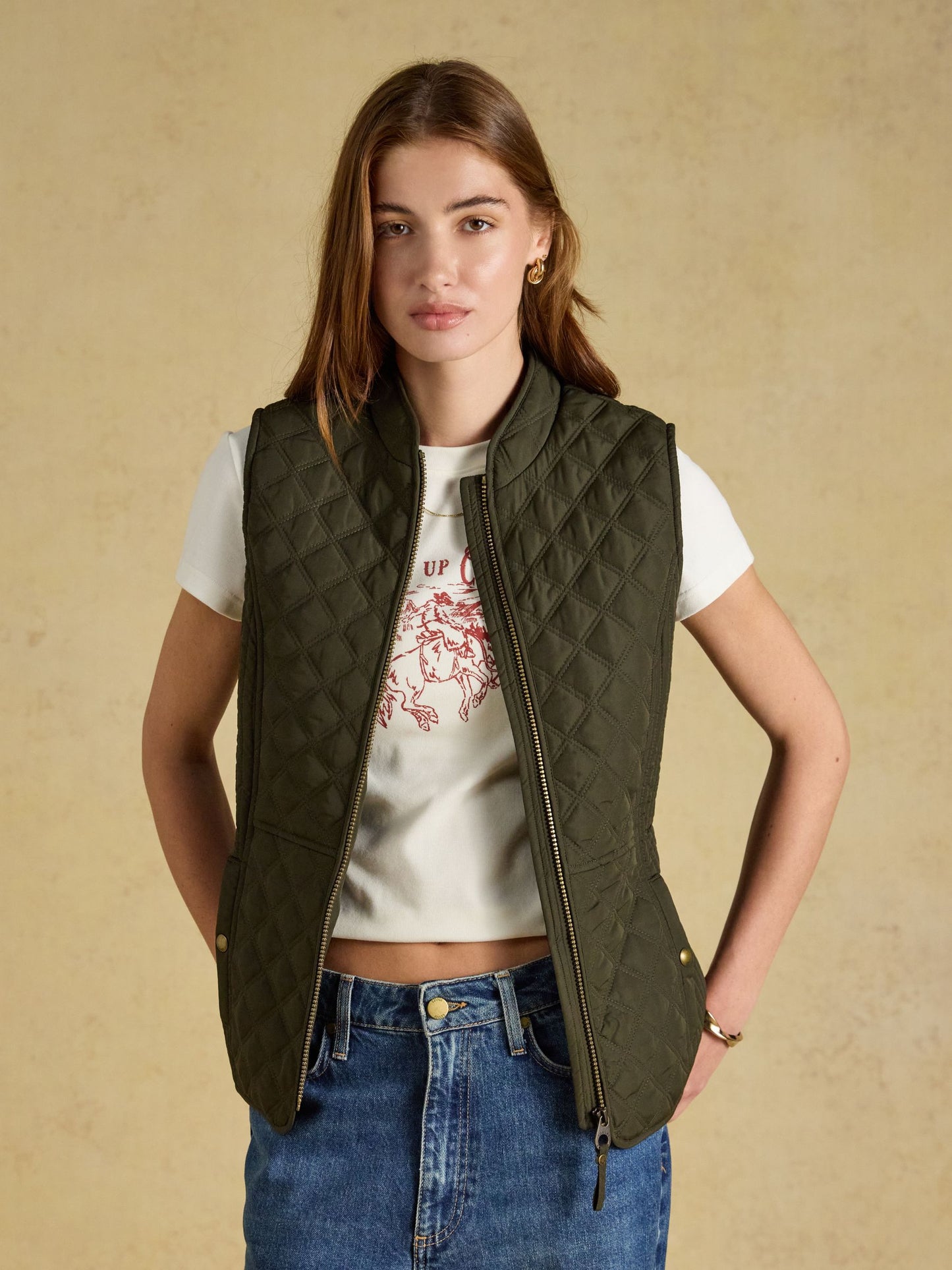 Joules Minx Showerproof Diamond Quilted Gilet