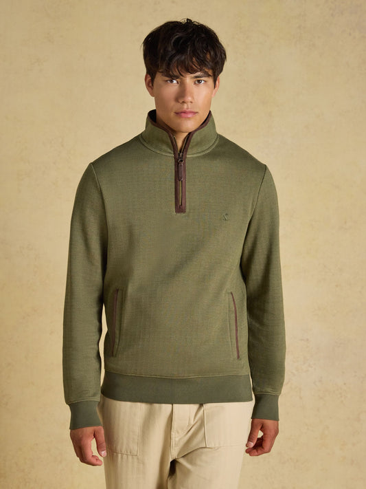 Joules Herringbone Quarter Zip Sweatshirt