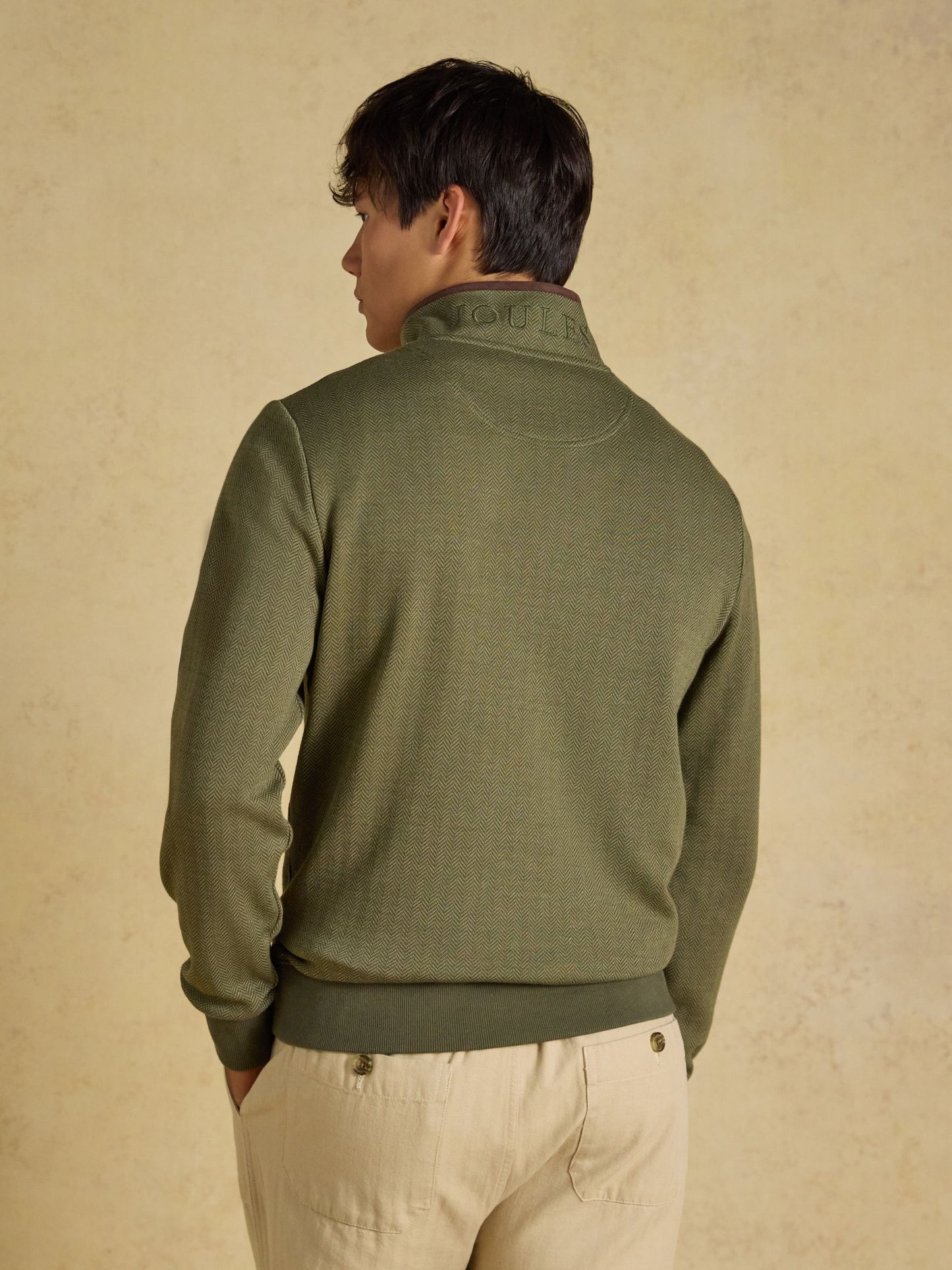 Joules Herringbone Quarter Zip Sweatshirt