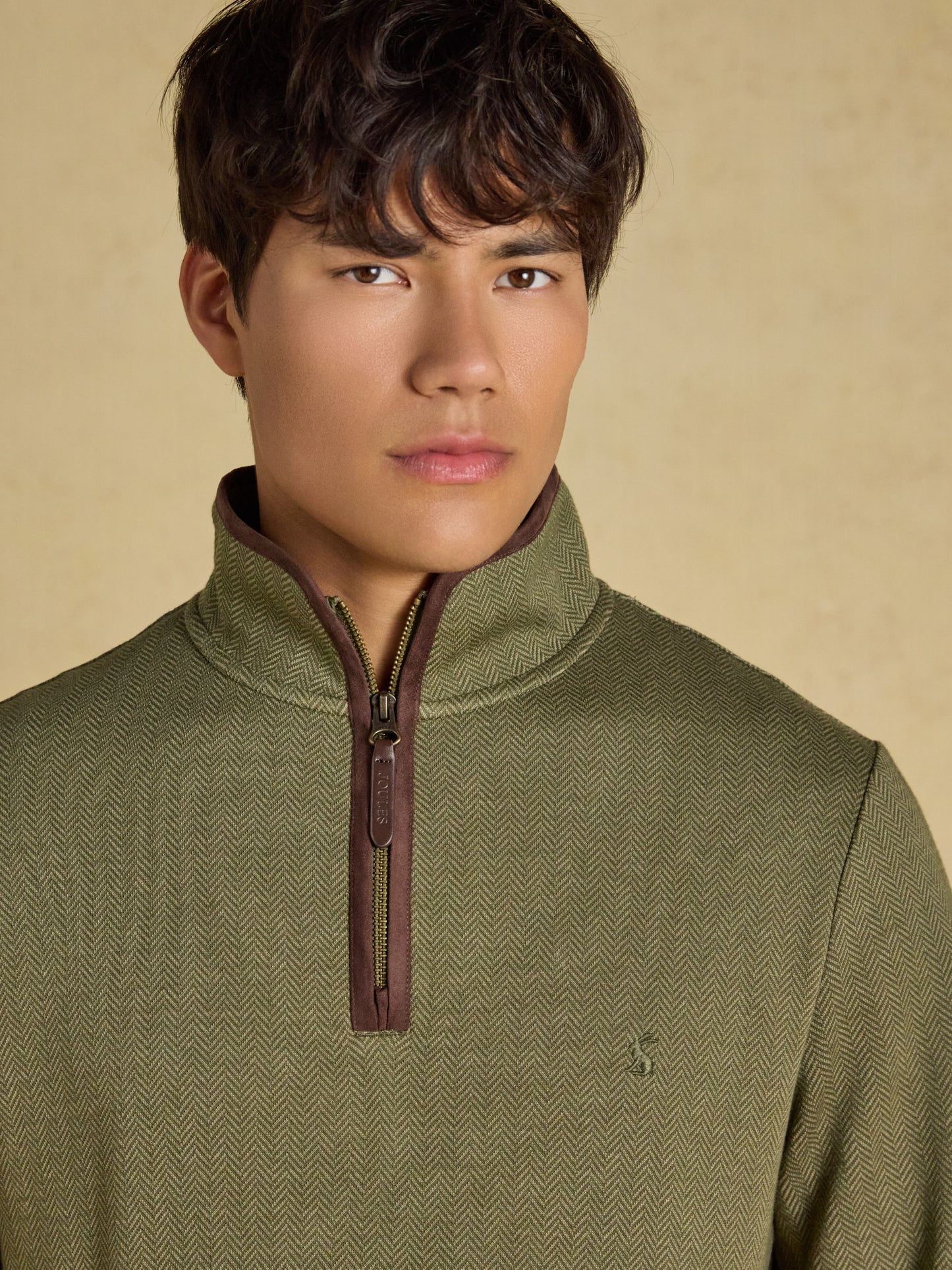 Joules Herringbone Quarter Zip Sweatshirt