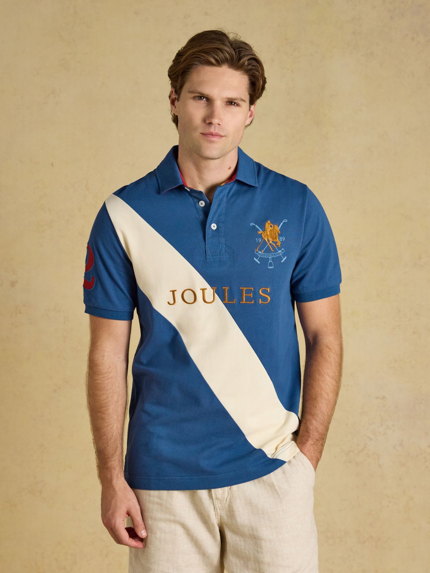 Joules Woody Embellished Cotton Pique Polo Shirt
