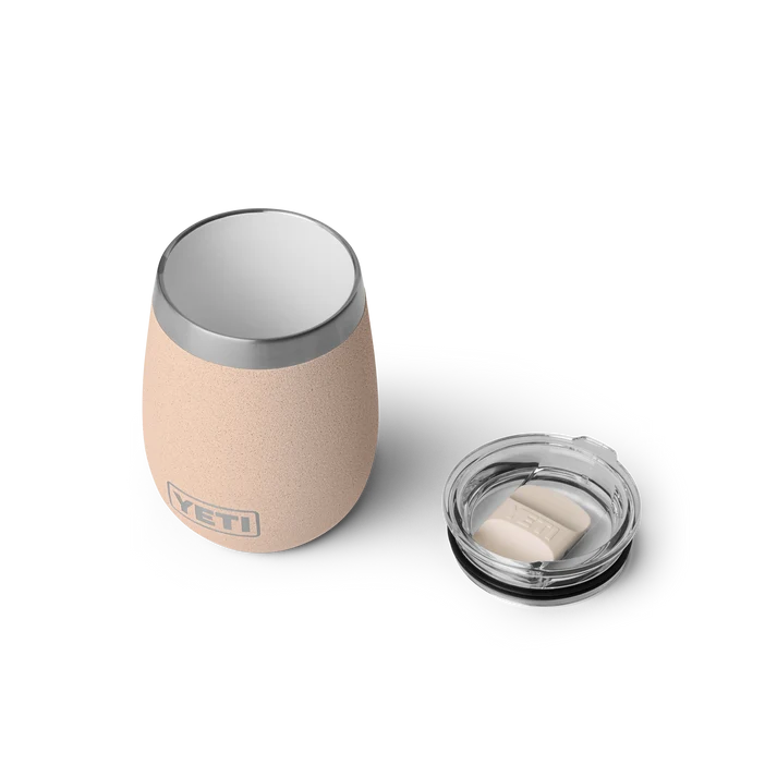 YETI Rambler 10 oz Wine Tumbler in Tahini with ceramic lining and MagSlider lid