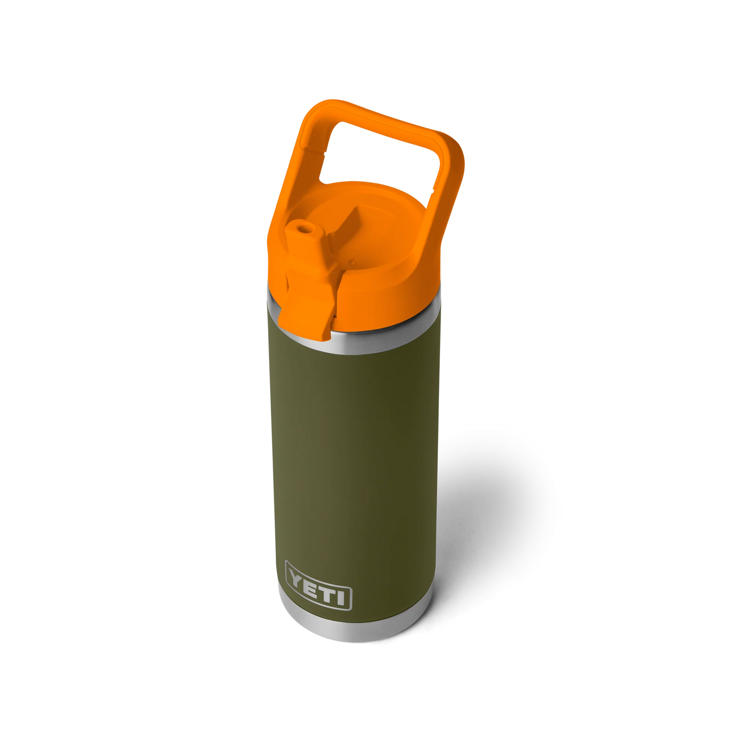 YETI Rambler 18 oz (532ml) Bottle with Colour-Matched Straw Cap - Olive King Crab Orange