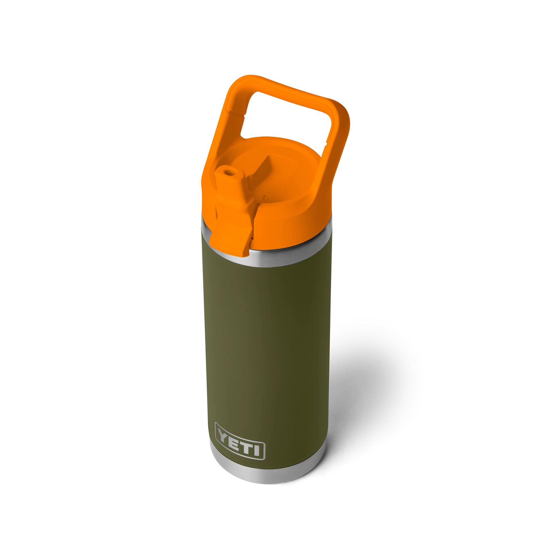 YETI Rambler 18 oz (532ml) Bottle with Colour-Matched Straw Cap - Olive King Crab Orange