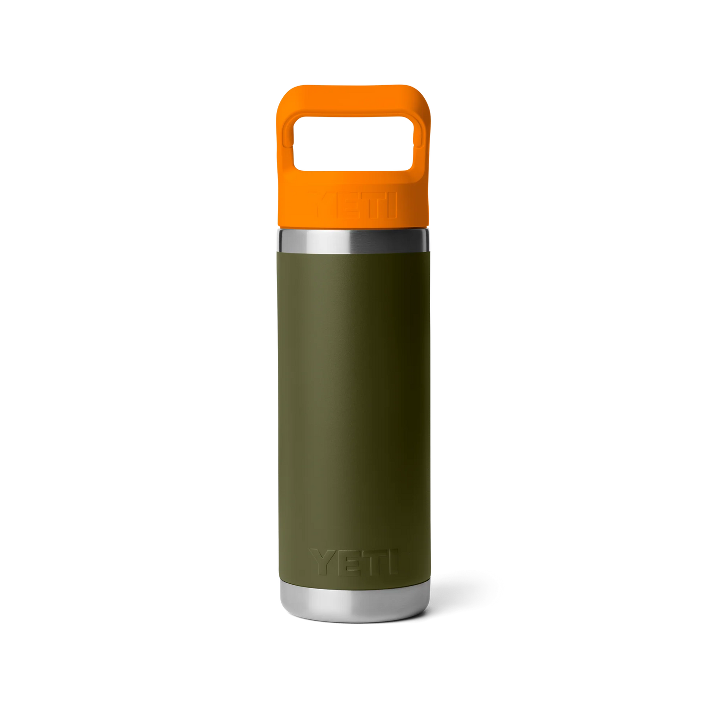 YETI Rambler 18 oz (532ml) Bottle with Colour-Matched Straw Cap - Olive King Crab Orange