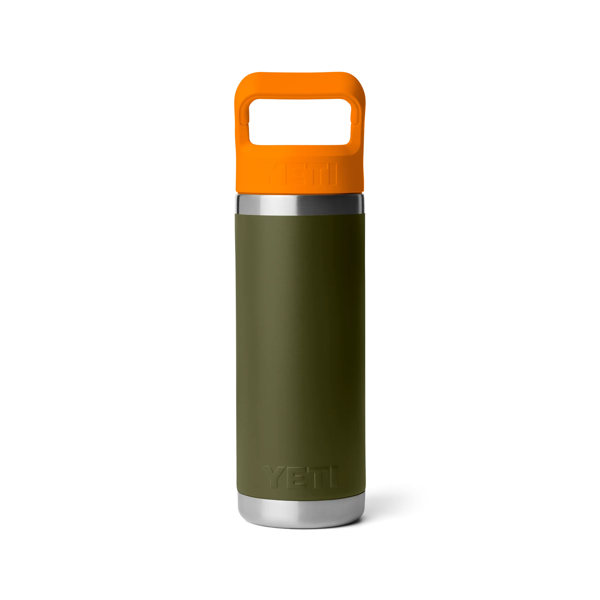 YETI Rambler 18 oz (532ml) Bottle with Colour-Matched Straw Cap - Olive King Crab Orange