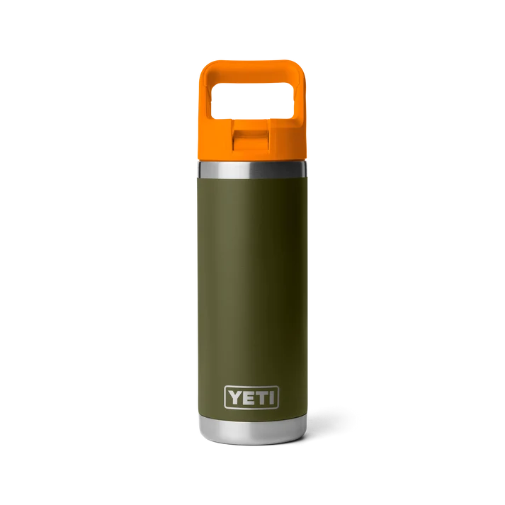 YETI Rambler 18 oz (532ml) Bottle with Colour-Matched Straw Cap - Olive King Crab Orange
