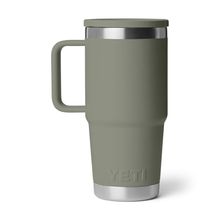 YETI Rambler 20 oz Travel Mug in Pampa Green with Stronghold lid and welded handle