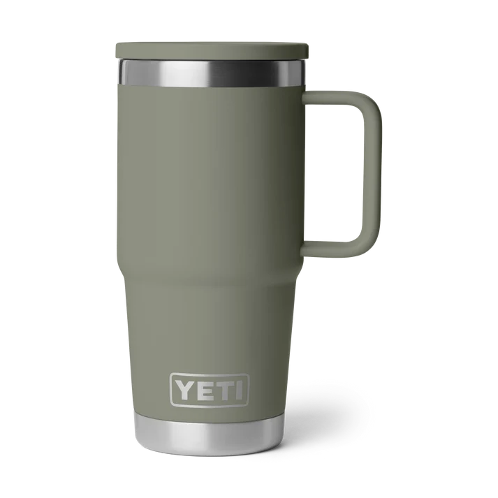 YETI Rambler 20 oz Travel Mug in Pampa Green with Stronghold lid and welded handle