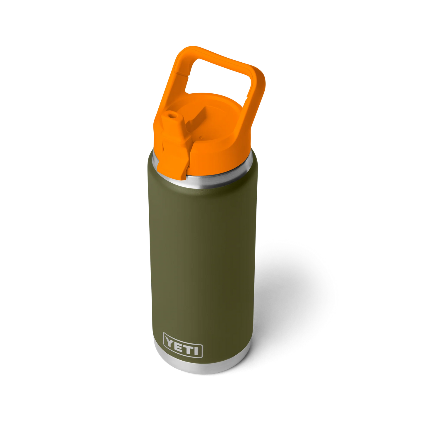 YETI Rambler 26oz (769ml) Bottle With Colour-Matched Straw Cap - Olive King Crab Orange