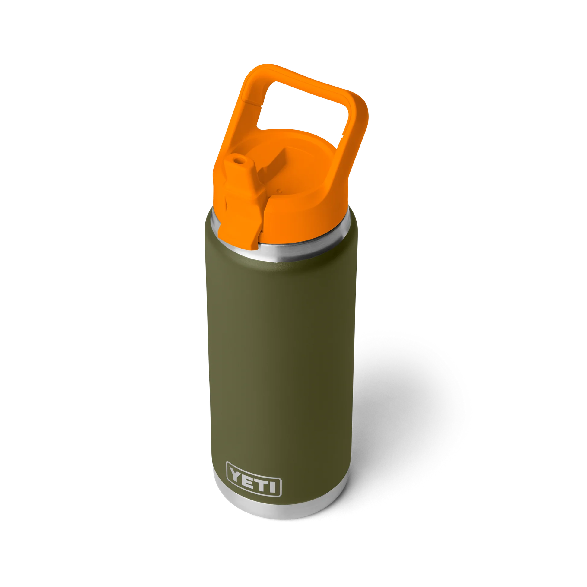 YETI Rambler 26oz (769ml) Bottle With Colour-Matched Straw Cap - Olive King Crab Orange