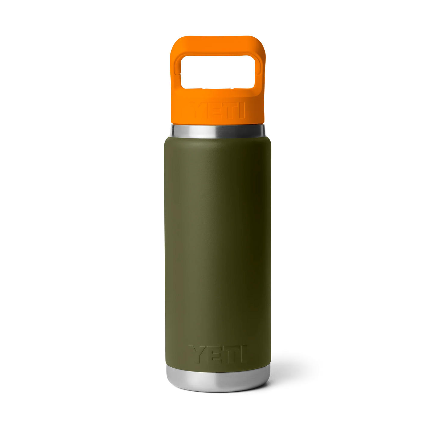 YETI Rambler 26oz (769ml) Bottle With Colour-Matched Straw Cap - Olive King Crab Orange