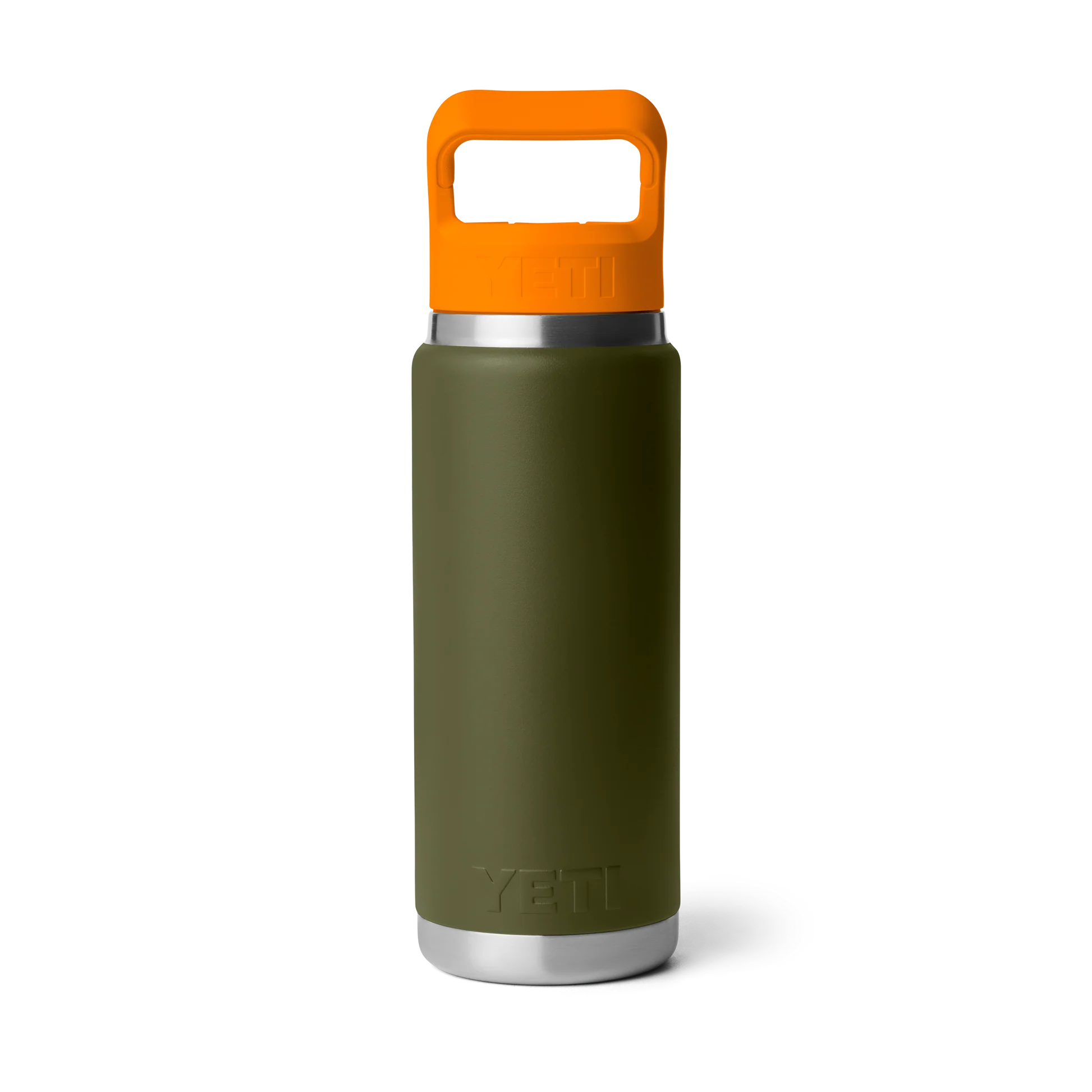 YETI Rambler 26oz (769ml) Bottle With Colour-Matched Straw Cap - Olive King Crab Orange