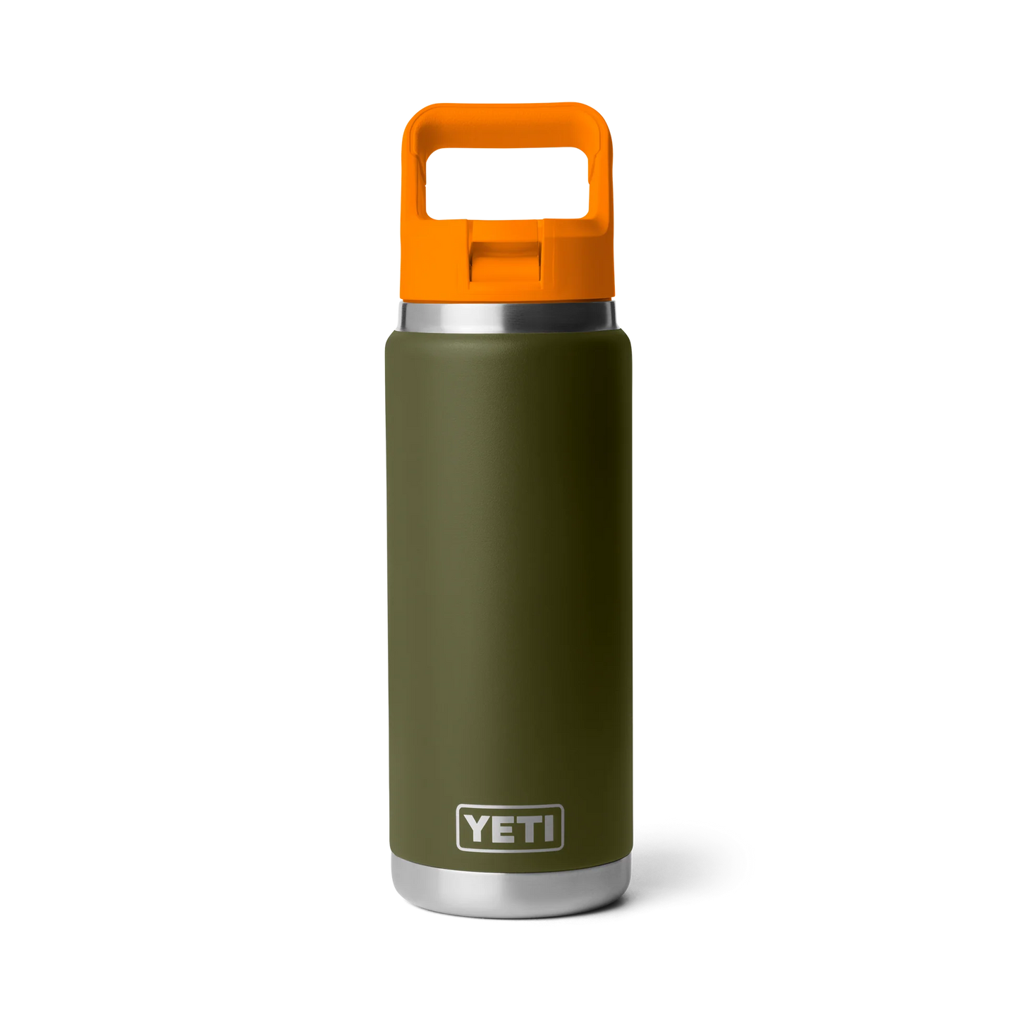 YETI Rambler 26oz (769ml) Bottle With Colour-Matched Straw Cap - Olive King Crab Orange