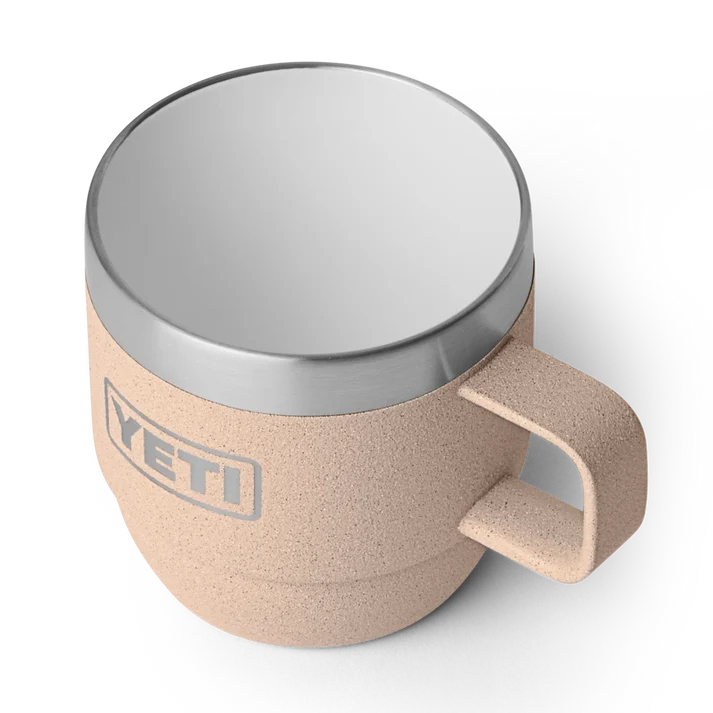 Pair of YETI Rambler 6 oz Stackable Mugs in Tahini colour with handles