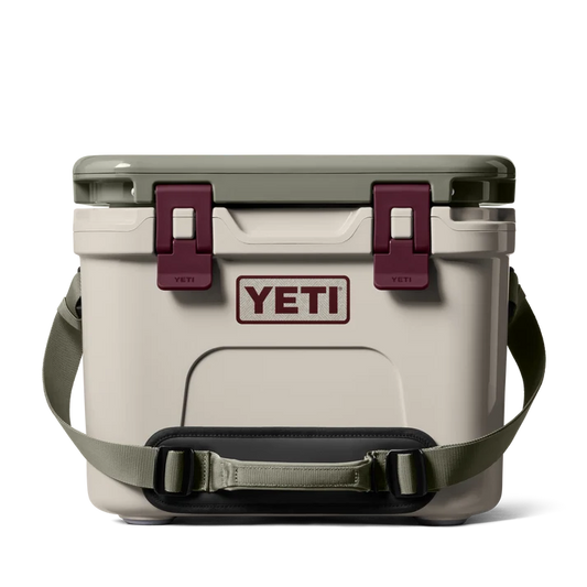 YETI Roadie 15 Cool Box in Cape Taupe Pampa with shoulder strap