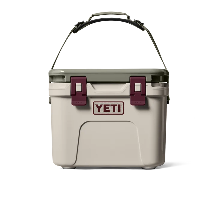 YETI Roadie 15 Cool Box in Cape Taupe Pampa with shoulder strap