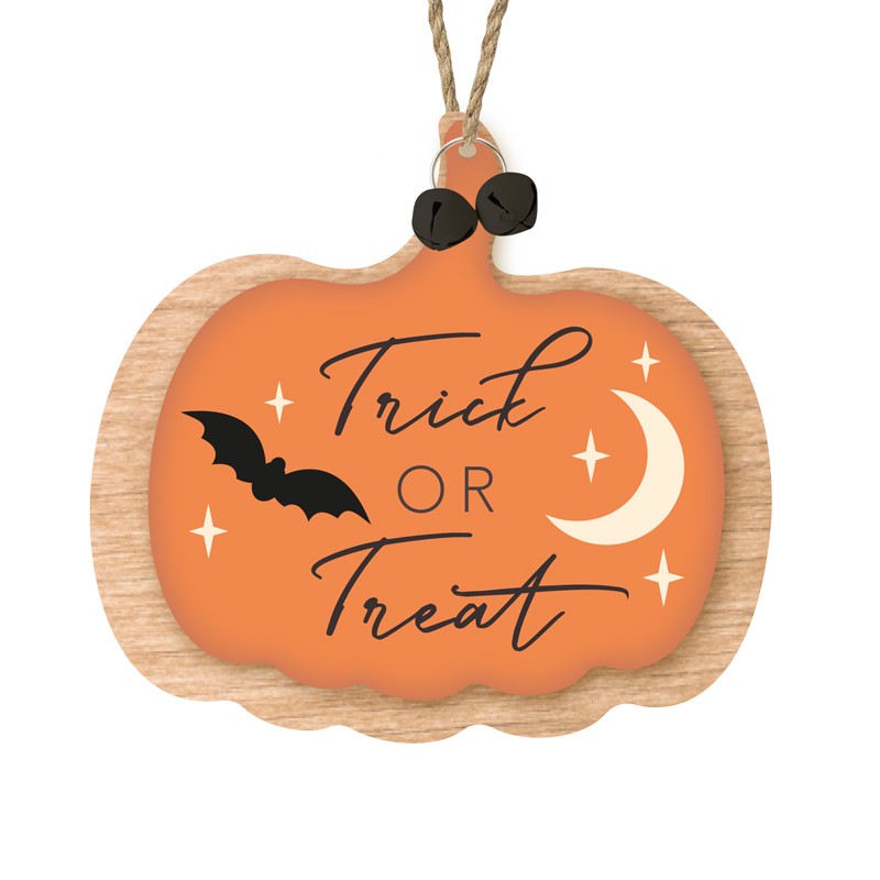 Heaven Sends - Wooden Pumpkin Trick Or Treat Hanger