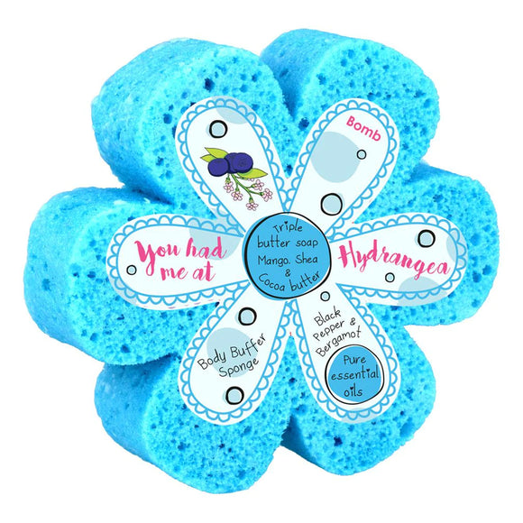 Bomb Cosmetics You Had Me At Hydrangea Body Buffer Shower Sponge Sam