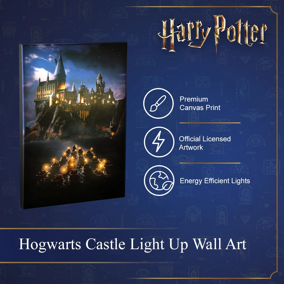 NOMA Harry Potter Hogwarts Castle illuminated LED wall art canvas decoration