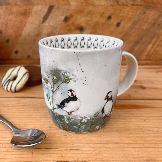 Alex Clark Puffins and Sea Campion Mug