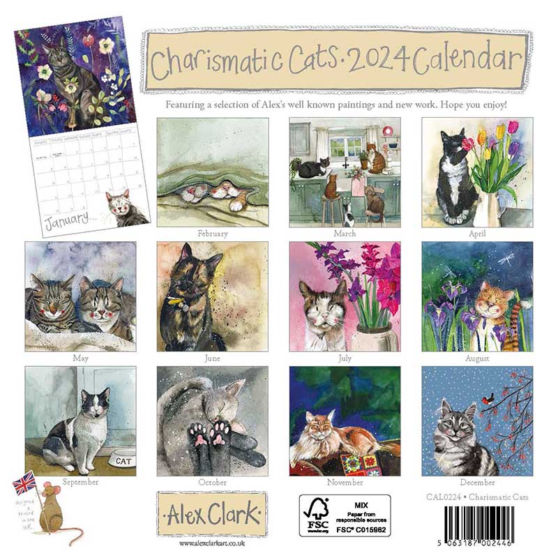 Alex Clark Charismatic Cats Calendar 2024