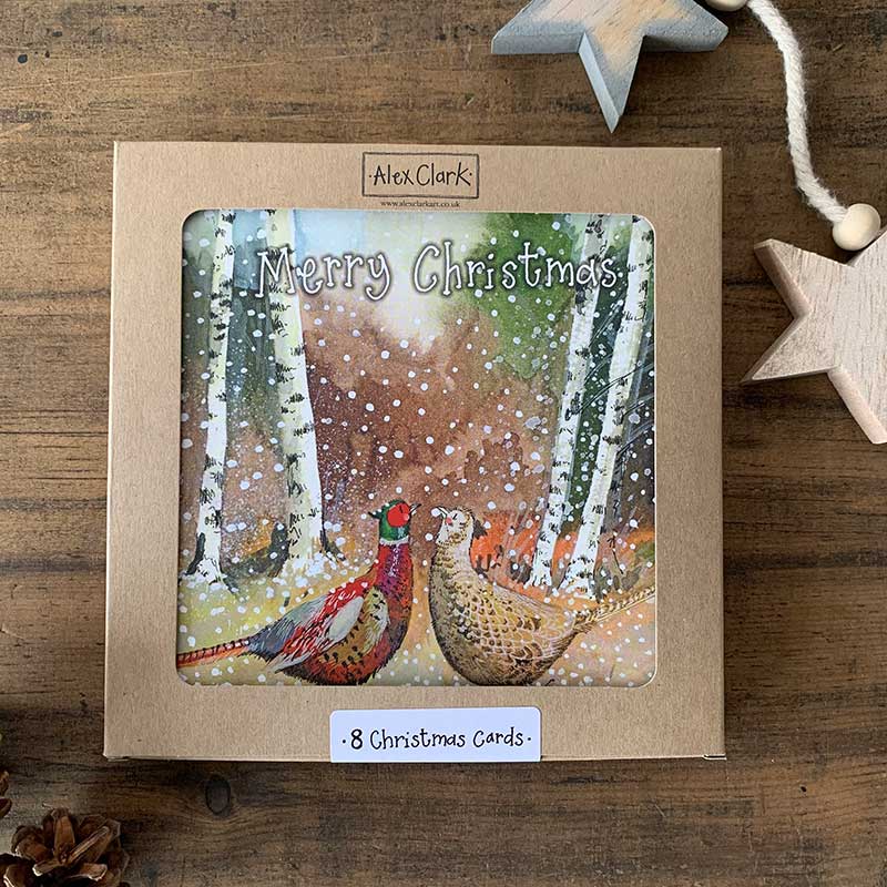 Alex Clark Christmas Pheasants Boxed Cards