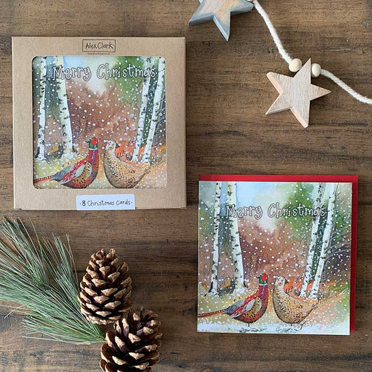 Alex Clark Christmas Pheasants Boxed Cards
