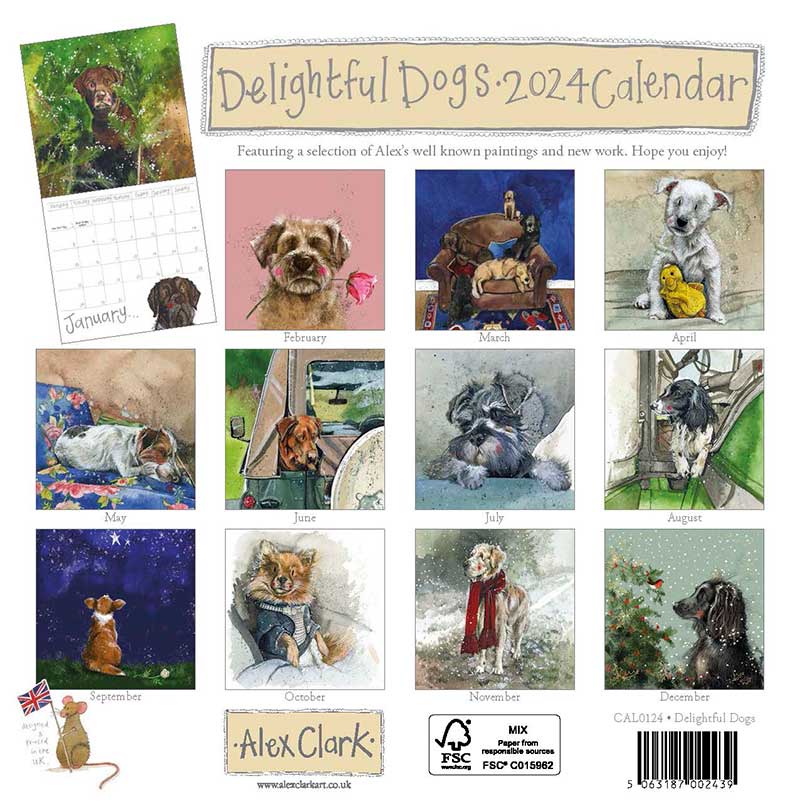 Alex Clark Delightful Dogs Calendar 2024