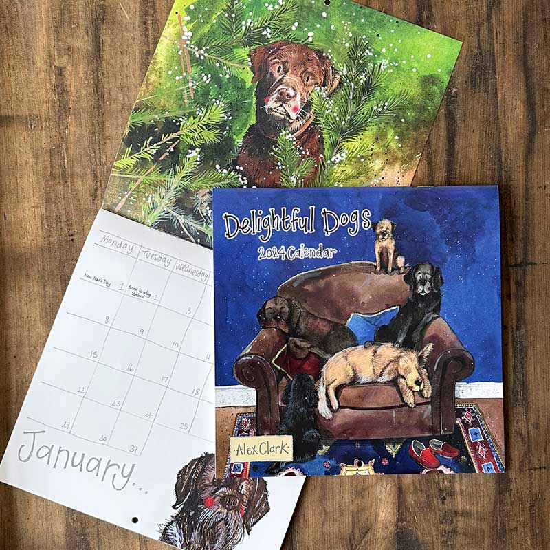 Alex Clark Delightful Dogs Calendar 2024
