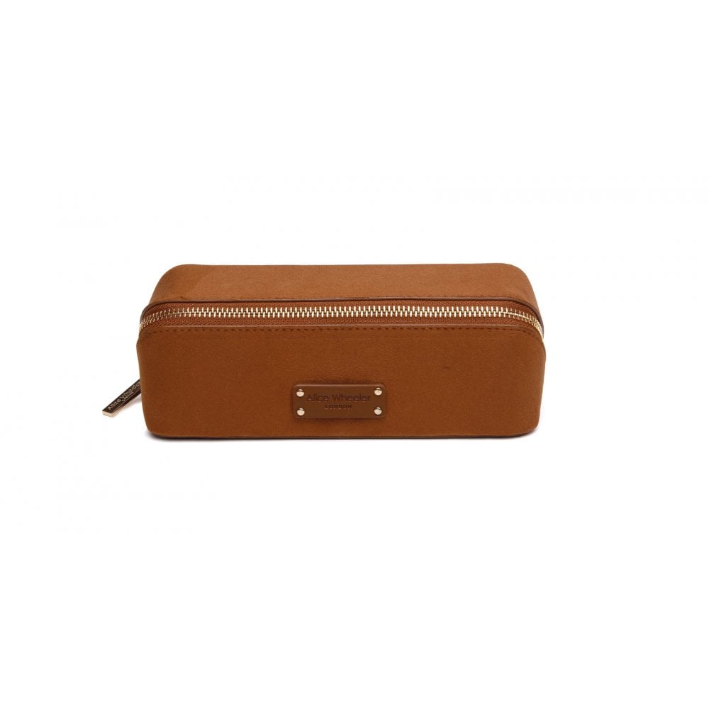 Alice Wheeler Kensington Suede Small Train Case