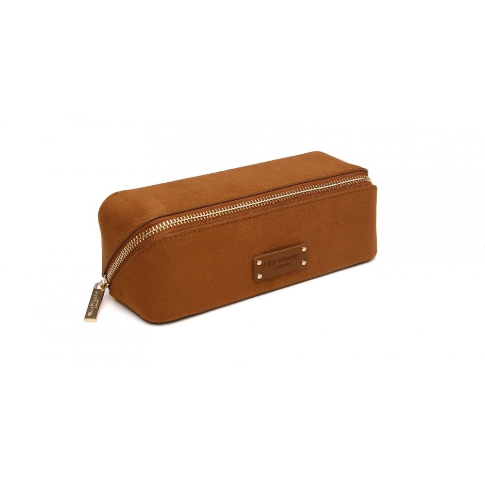 Alice Wheeler Kensington Suede Small Train Case