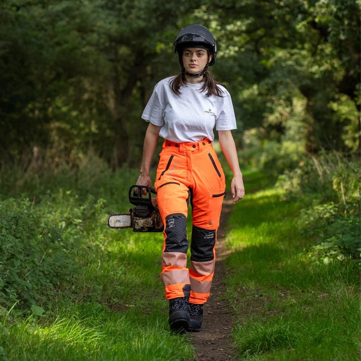 Arbortec Women's Breatheflex Pro Chainsaw Trousers Class 1 Design C front and back view