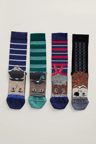 Seasalt Box of 4 Men's Fisherman's Feet Socks