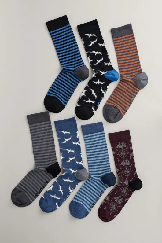 Seasalt Gift Box of 7 Men's Sailor Socks
