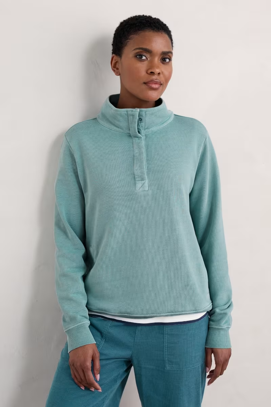 Seasalt Greenshank Organic Cotton Collared Sweatshirt