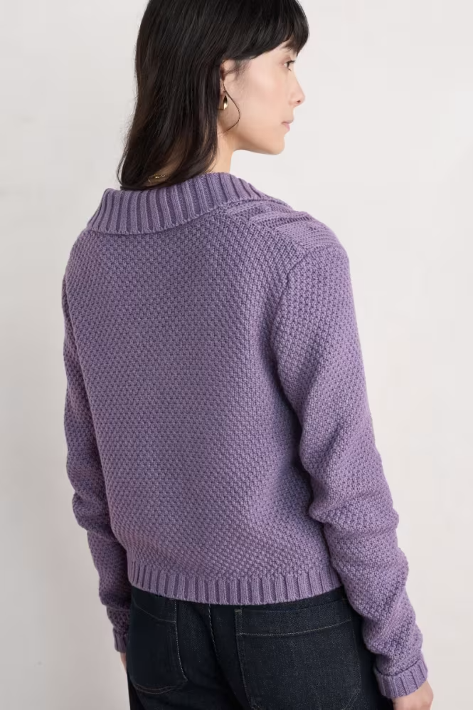 Seasalt Forest Ridge Cable Knit Collared Cardigan