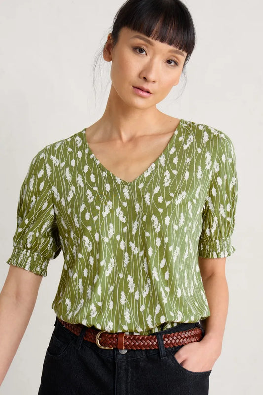 Seasalt Rosehip V-Neck Jersey Top