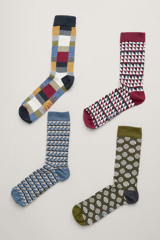 Seasalt Gift Box of 4 Men's Sailor Socks