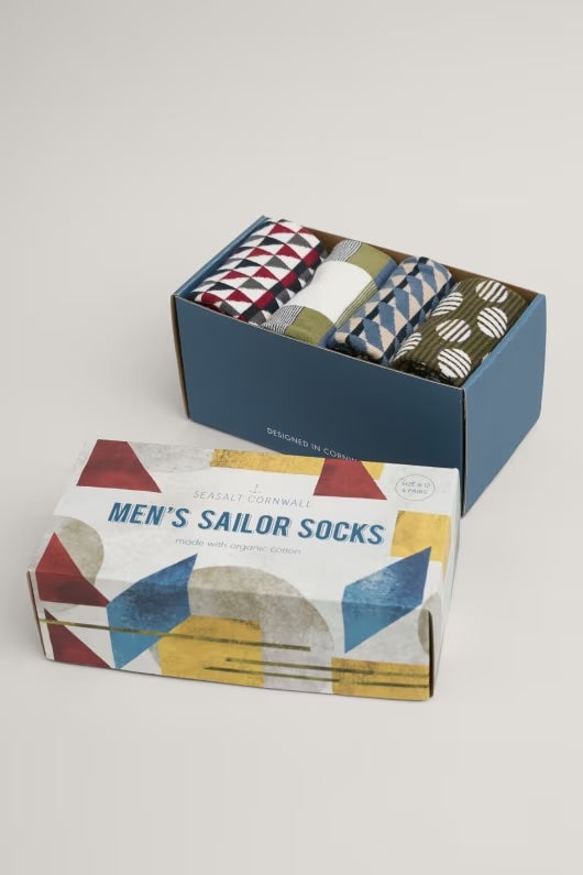 Seasalt Gift Box of 4 Men's Sailor Socks