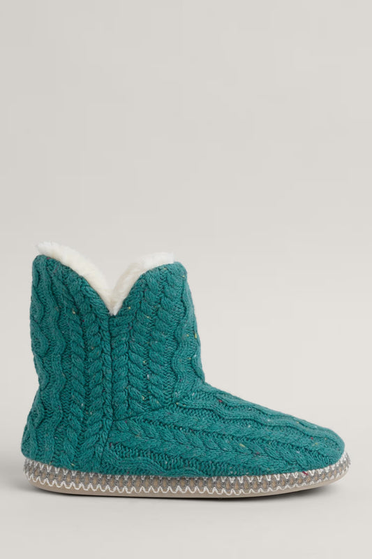 Seasalt Starry Night Cable Knit Slipper Booties